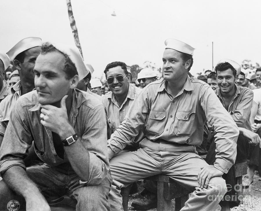 Bob Hope Sits In Audience With Sailors Photograph by Bettmann