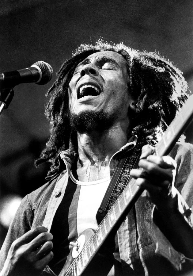 1975 Photograph - Bob Marley Performing In Central Park by Jim Anderson