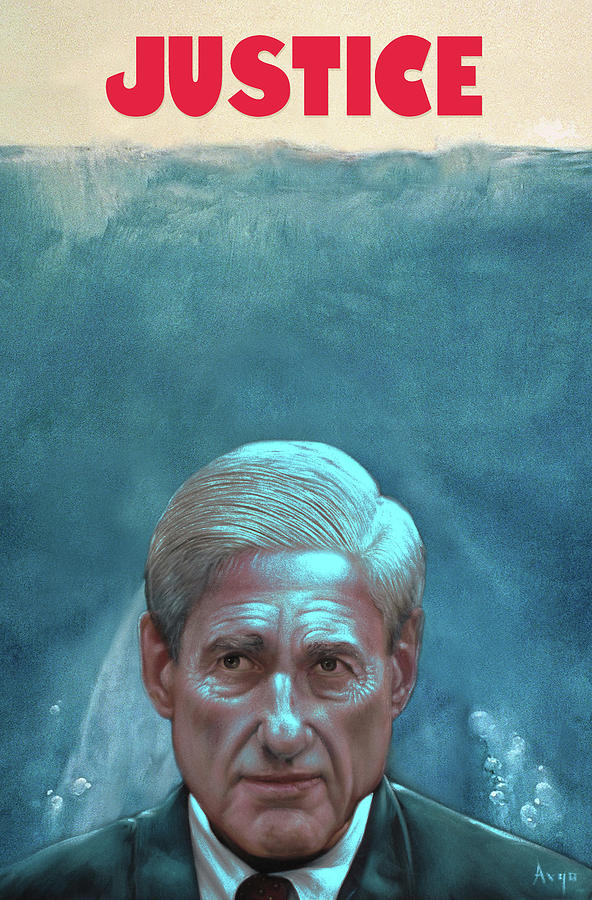 Jaws Painting - Bob Mueller Jaws Justice Poster Art by Argo Alfredo Rodriguez