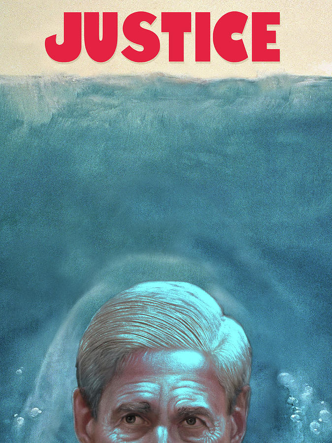 Jaws Painting - Bob Mueller Jaws Justice Poster Art by Argo