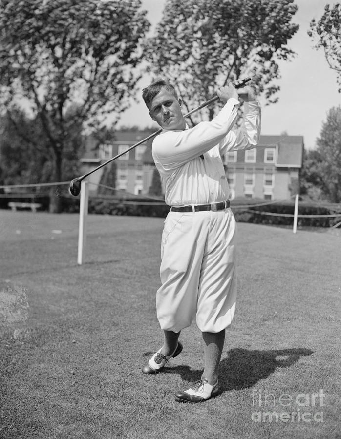 Bobby Jones Swinging Golf Club Photograph by Bettmann