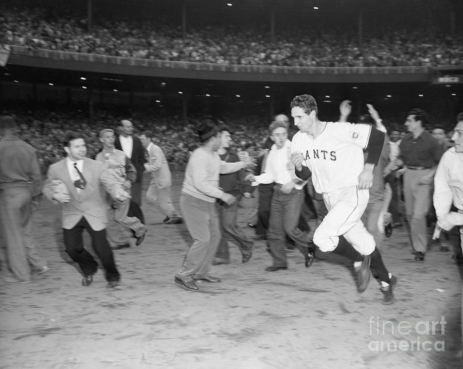 Bobby Thomson Running Past Ecstatic Fans Photograph by Bettmann