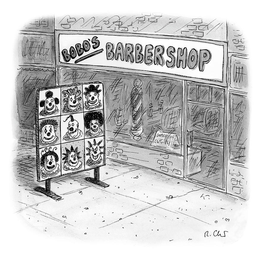 Bobos Barbershop Drawing by Roz Chast