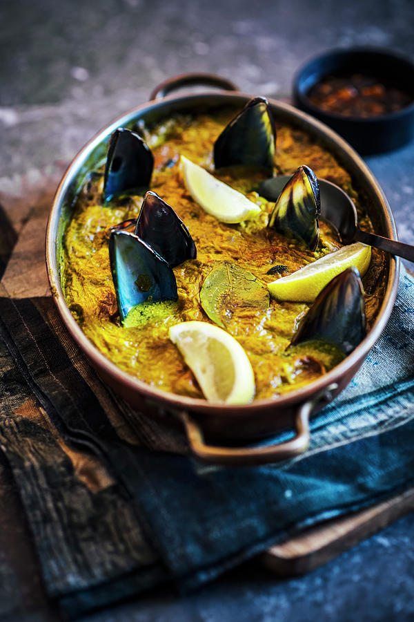 Bobotie With Mussels In A Pan south Africa Photograph by Hein Van Tonder