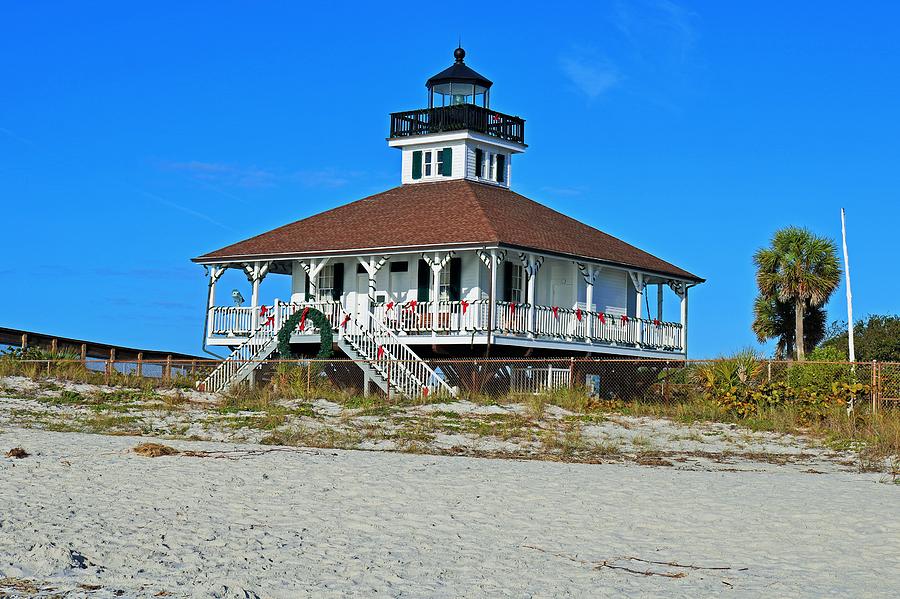 Boca Grande Lighthouse at Christmas Photograph by Michiale Schneider