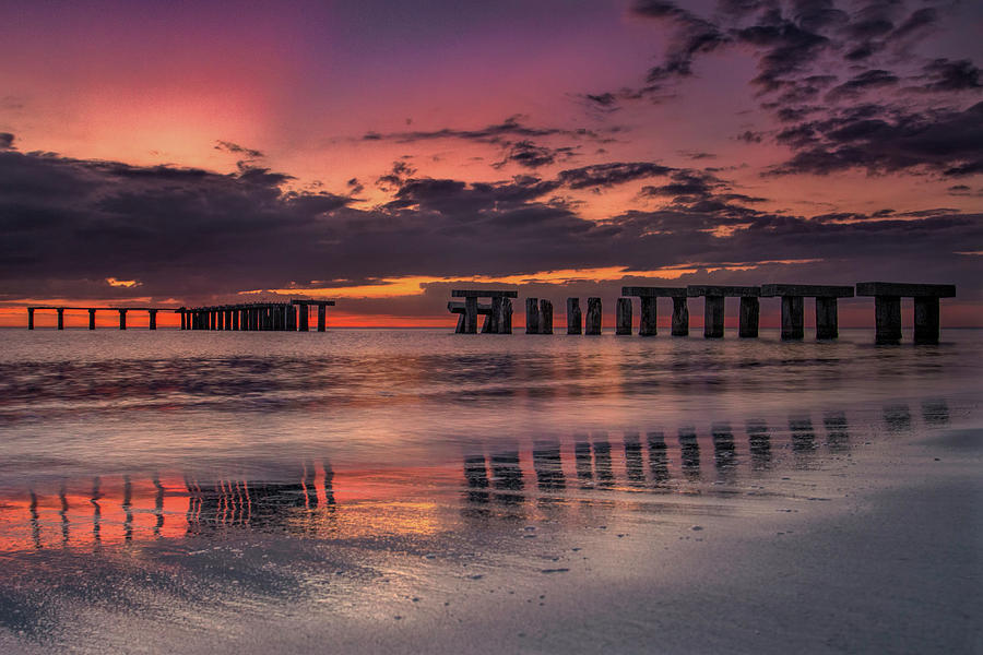 Boca Grande Old Fishing Pier At Twilight Photograph by Ron