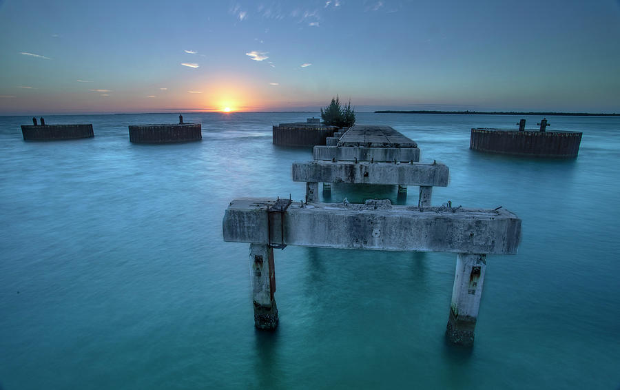 Boca Grande Pass Blue Sunrise Photograph by Ron Wiltse - Pixels