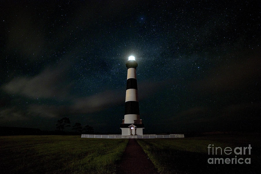 Bodie Island Light at Night Photograph by Cara Walton - Pixels