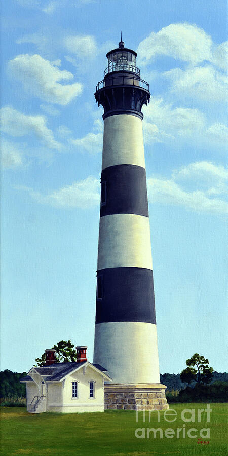 Bodie Island Lighthouse on the Outer Banks Painting by Jimmie Bartlett