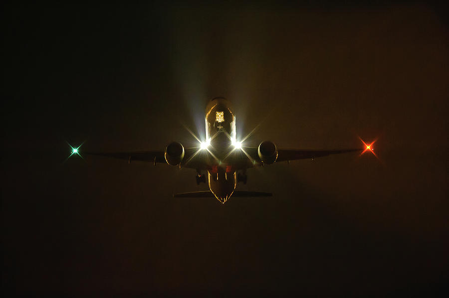 Boeing 777 Night Takeoff Photograph by Lin Yangchen