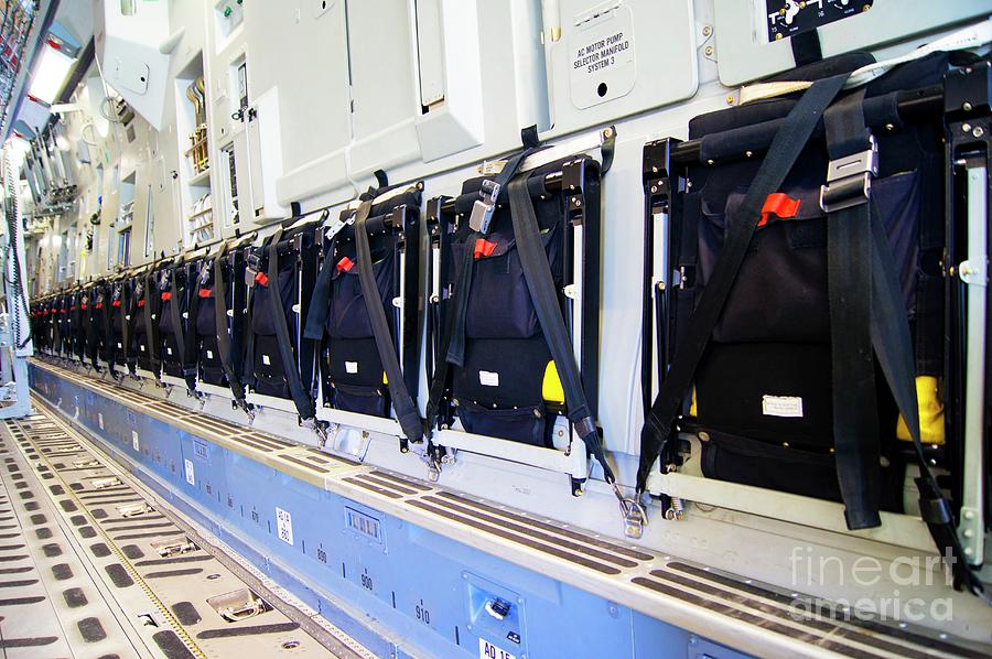 Boeing C17 Globemaster Seats Photograph by Mark Williamson/science ...