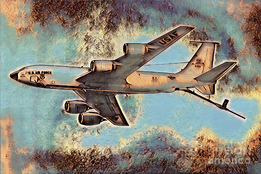 Boeing KC-135R in Flight Digital Art by Wernher Krutein