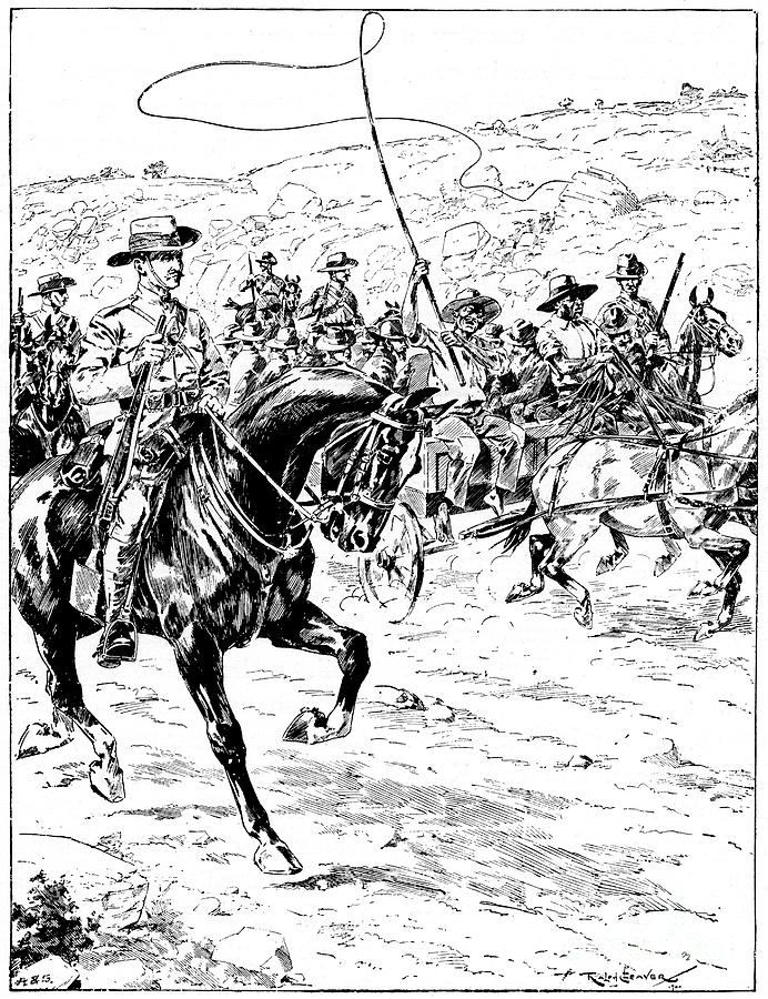 Boer Prisoners Under Escort, 2nd Boer Drawing by Print Collector