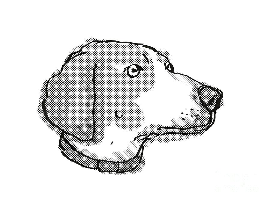Boglen Terrier  Dog Breed Cartoon Retro Drawing Digital Art