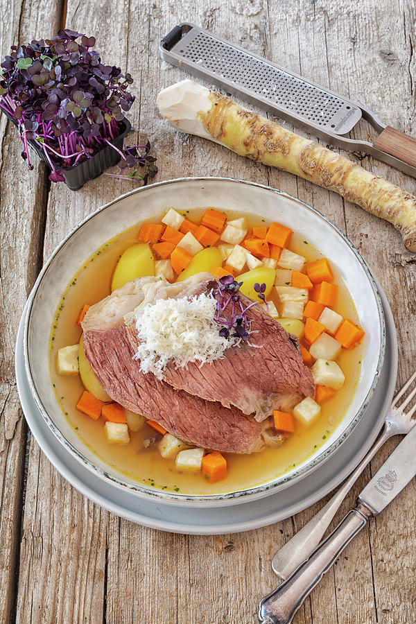 Boiled Beef With Horseradish Photograph by Jan Wischnewski
