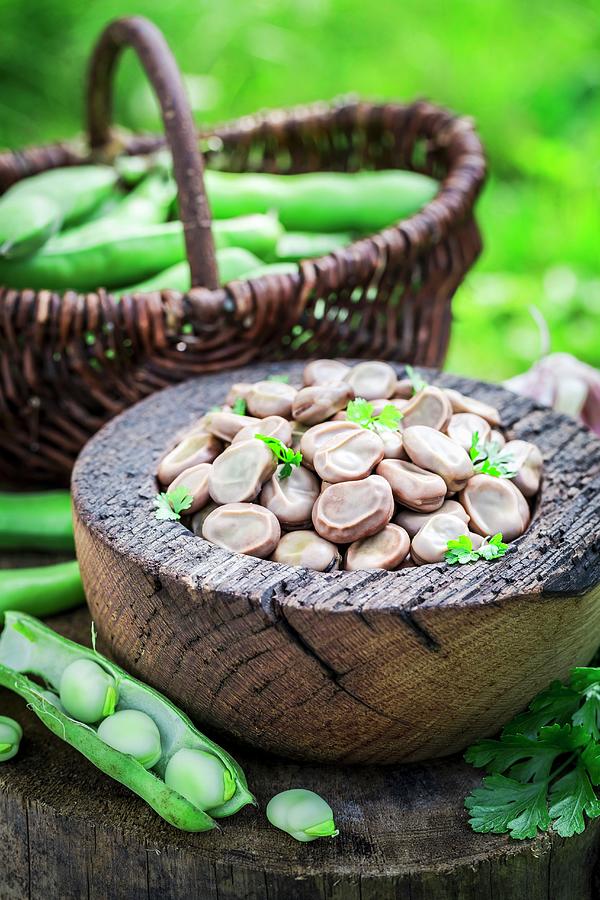 Boiled Broad Beans With Garlic And Parsley Photograph by Shaiith Fine