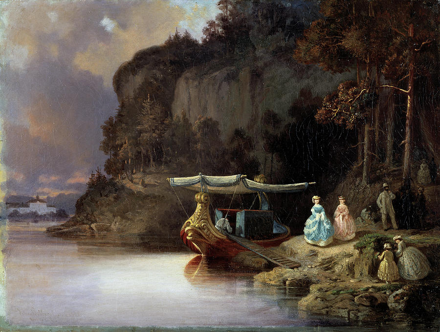 Boklund: Cliff, 1865 Painting by Johan Christoffer Boklund