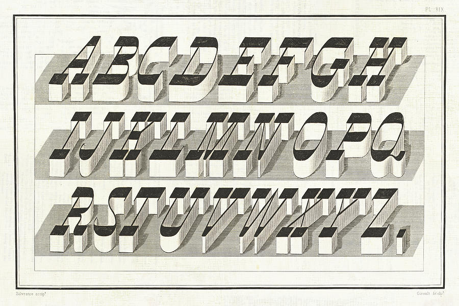 Vintage Mixed Media - Bold Alphabet by Wild Apple Portfolio