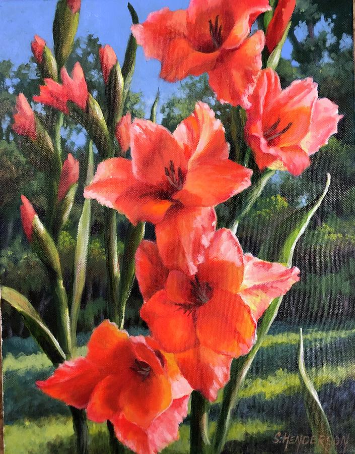 Gladiolus Painting - Bold and Blue by Shelley Henderson