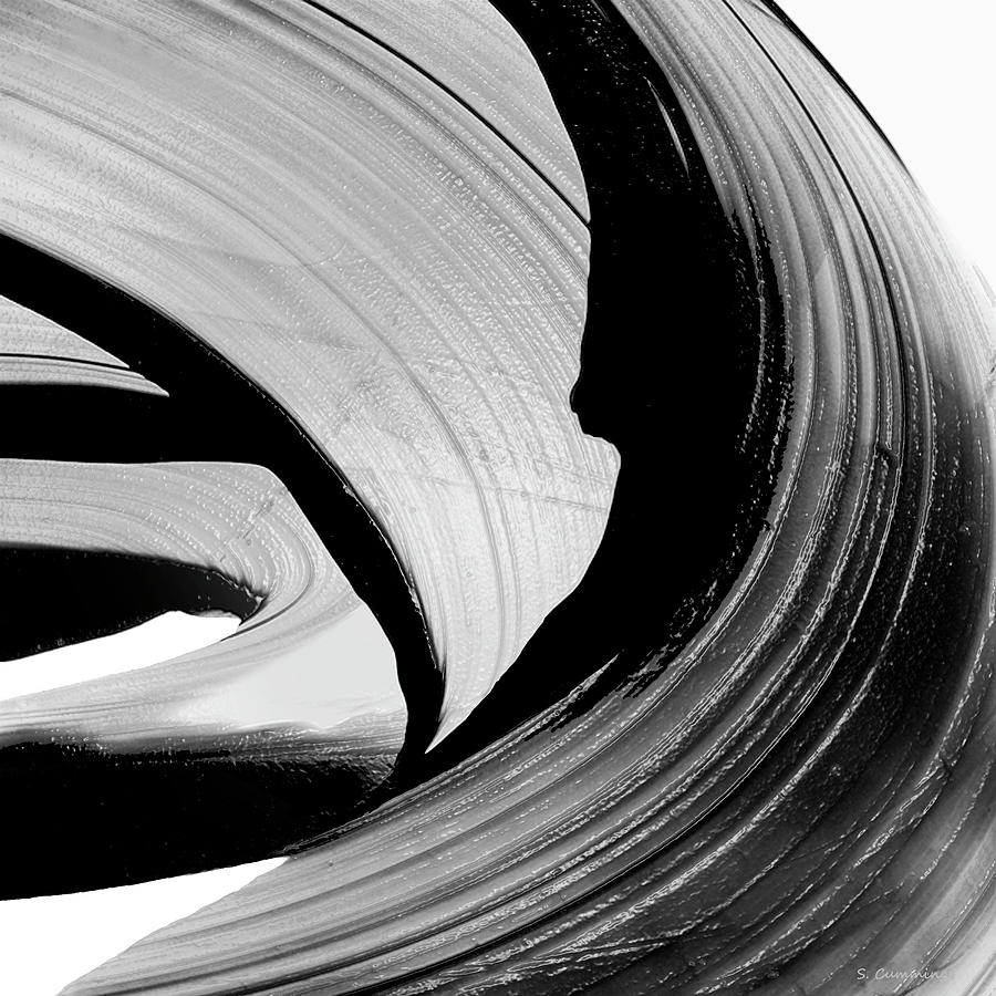 Bold Black And White Artwork - Black Beauty 72 - Sharon Cummings Painting by Sharon Cummings