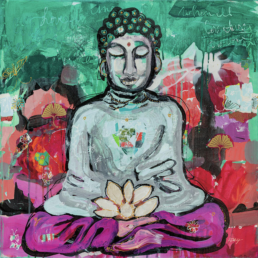 Abstract Painting - Bold Buddha by Kellie Day