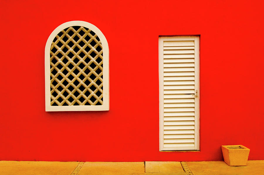 Bold Graphic Red Building With White Photograph by Jpecha