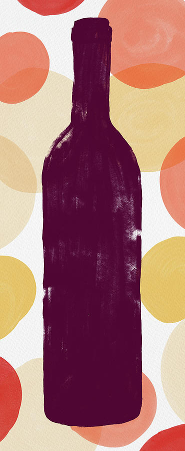 Bold Modern Wine Bottle Art Painting by Jen Montgomery