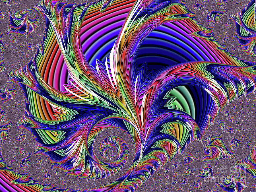 Bold Rainbow Crystal Spiral Digital Art by Elisabeth Lucas - Pixels