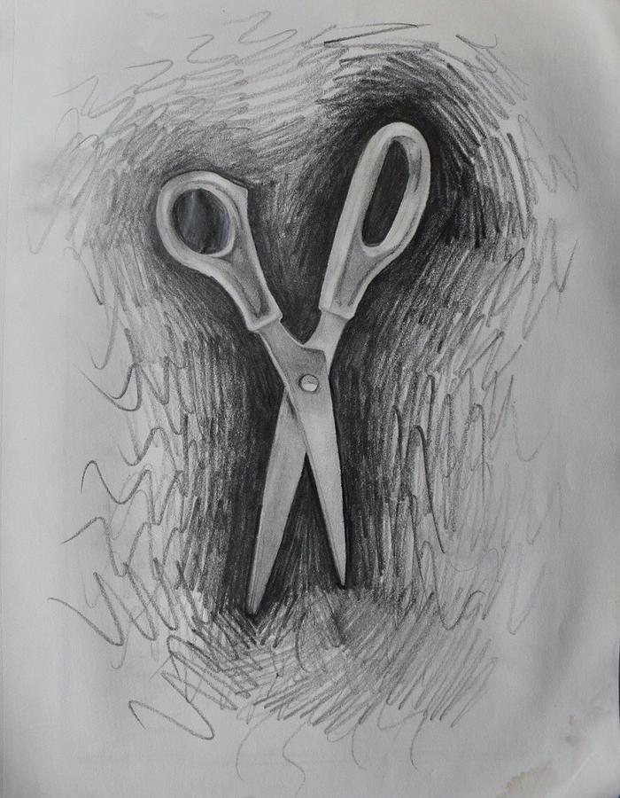 Scissors sketch. Hairdresser shears tool.... - Stock Illustration  [84394852] - PIXTA