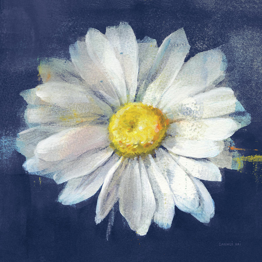 Flower Painting - Boldest Bloom II Dark Blue by Danhui Nai