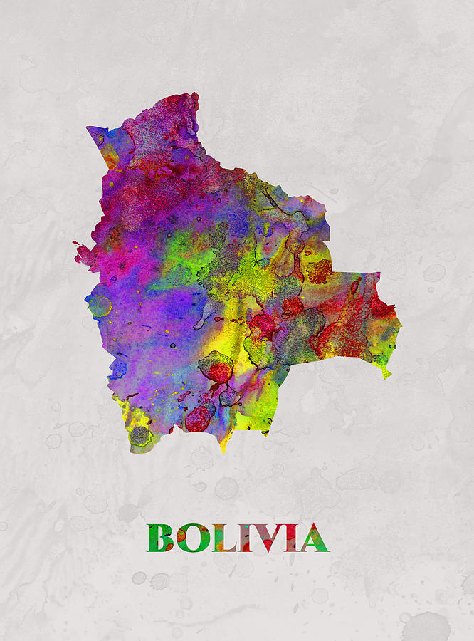 Bolivia Map Artist Singh Mixed Media By Artguru Official Maps Fine Art America 3973