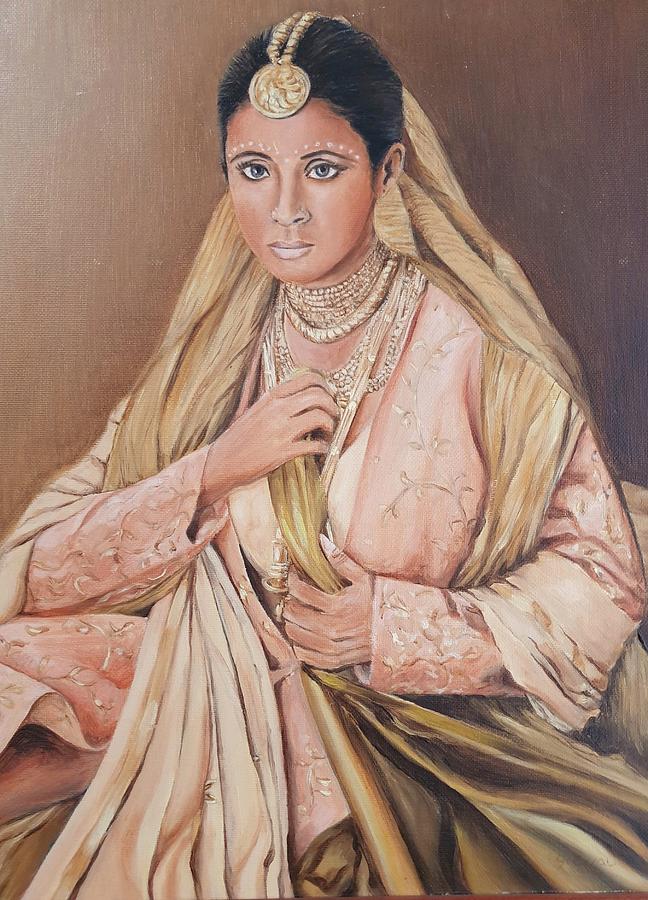Indian Painting - Bollywood beauty 1 by Sukhpal Grewal