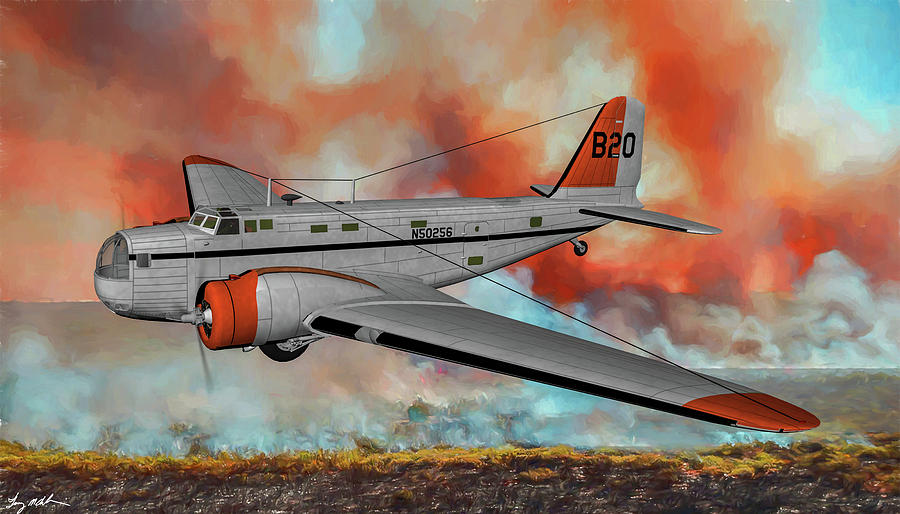 Bolo Fire Bomber - Oil Digital Art by Tommy Anderson