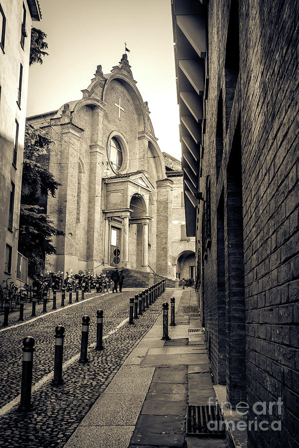 Architecture Photograph - Bologna black and white San Giovanni in Monte church by Luca Lorenzelli
