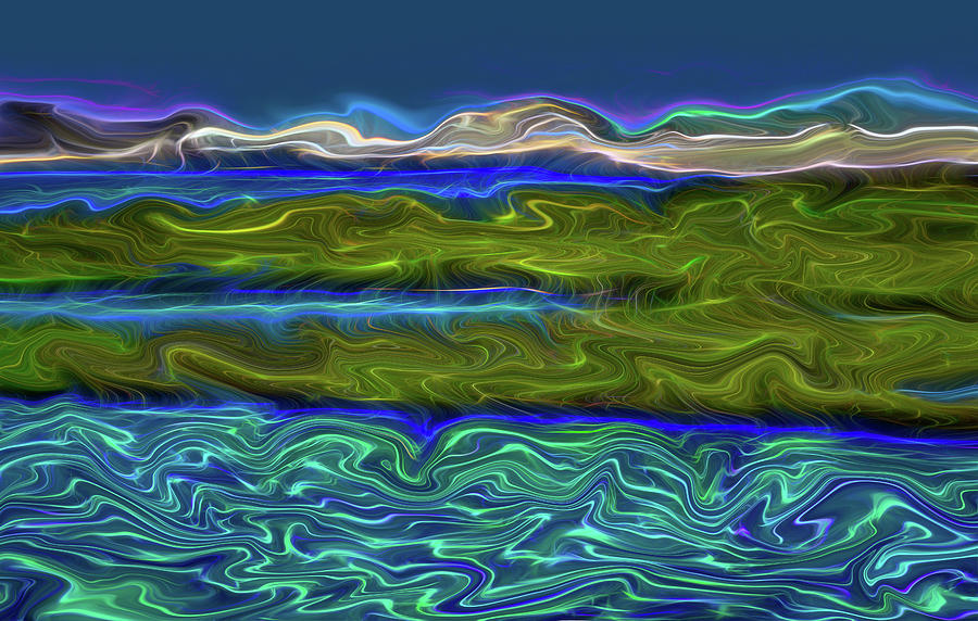 Bolsa Chica Wetlands I Abstract 2  Digital Art by Linda Brody