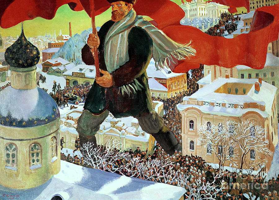 Bolshevik, 1920 Painting by Boris Kustodiev