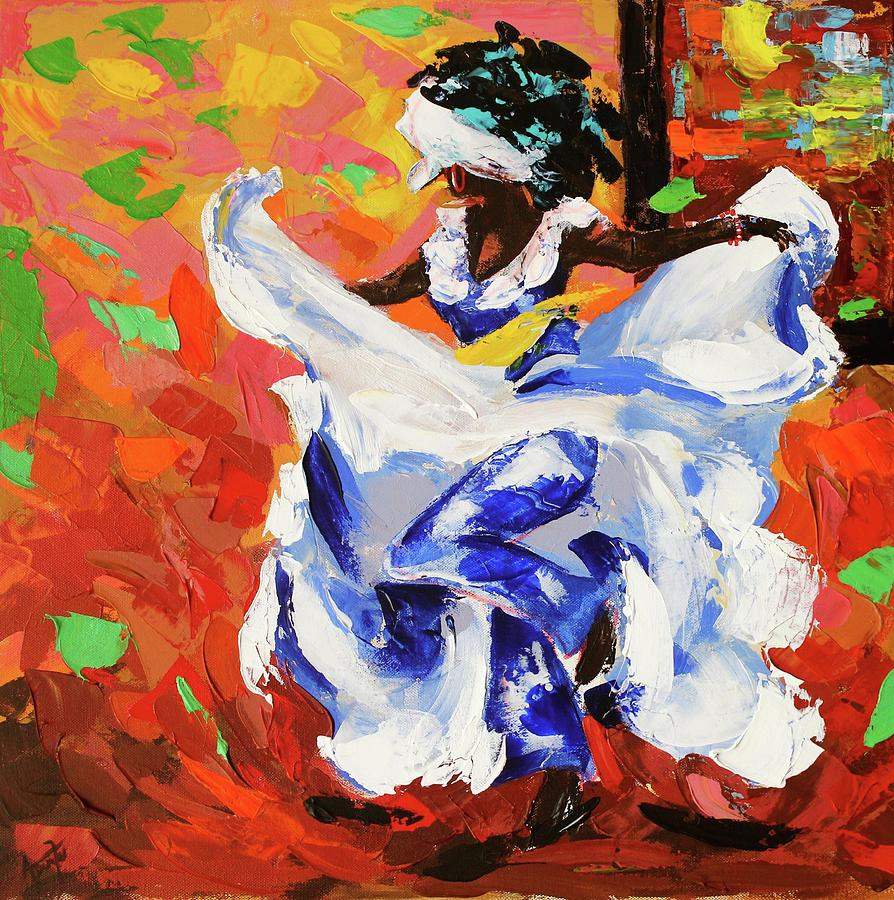 Bomba Dancer 1 Painting by Janice Aponte