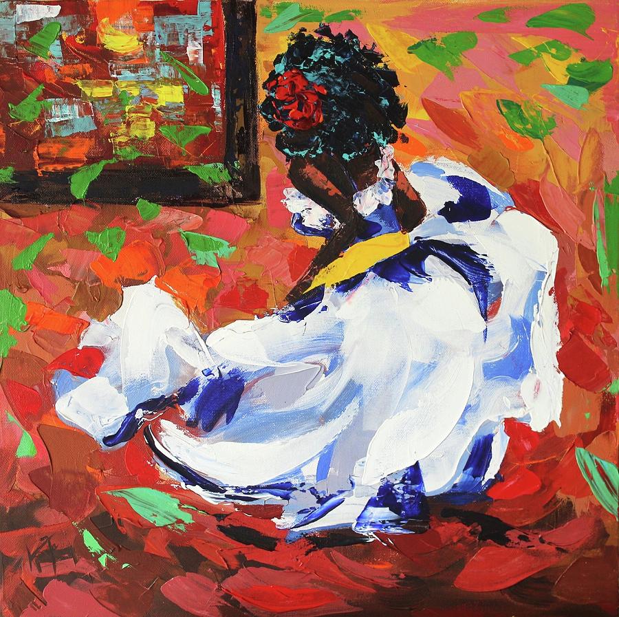 Bomba Dancer 2 Painting by Janice Aponte