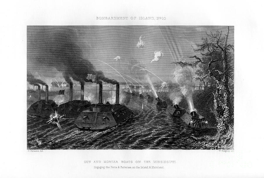 Bombardment Of Island Number Ten Drawing by Print Collector