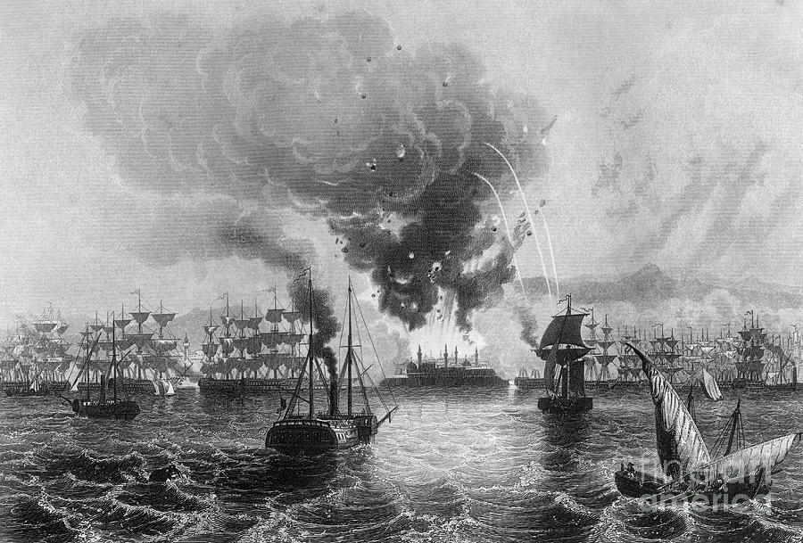 Bombardment Of St Jean Dacre By Admiral Drawing by Print Collector