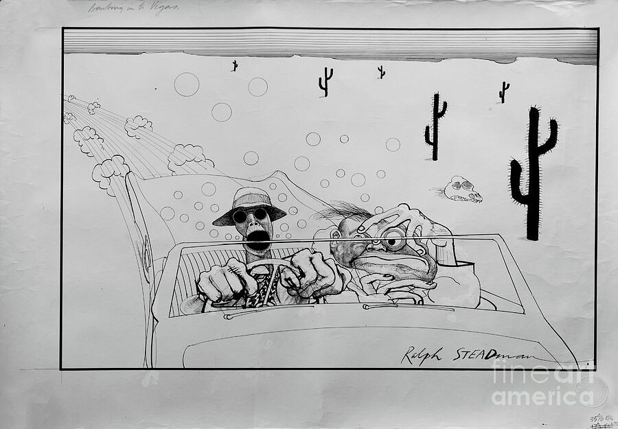 Bombing Into Vegas, Fear And Loathing In Las Vegas, 1971 (drawing ...