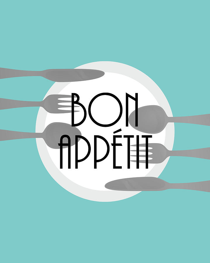 Bon Appetit Kitchen Quote Digital Art by Ann Powell