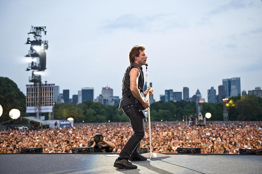 Bon Jovi Performs On The Great Lawn In Photograph by New York Daily News Archive