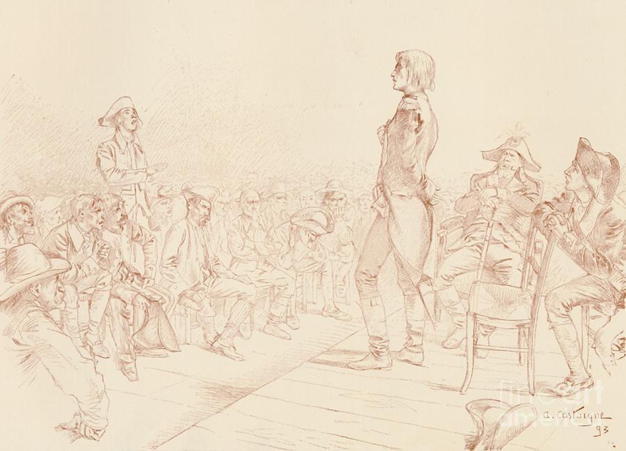 Bonaparte Addressing A Jacobin Club Drawing by Print Collector