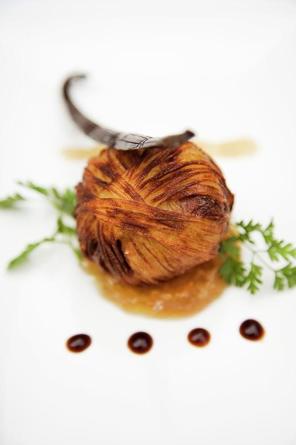 Bonbon Croustillant Of Goose Liver On Banyuls Sauce Photograph by Michael Wissing