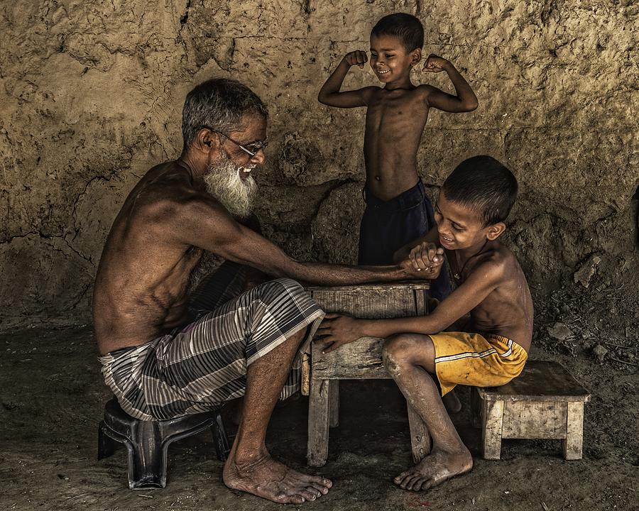 People Photograph - Bond Between Old And Young by Jayatu Chandra Das