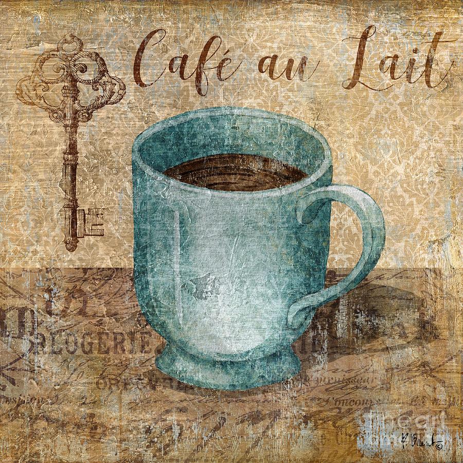 Coffee Painting - Bonjour Cafe III by Paul Brent