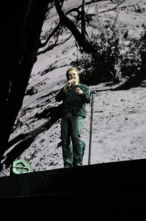 Bono Entertaining on U2 Joshua Tree Tour 2017 New Orleans Superdome Photograph by Shawn OBrien
