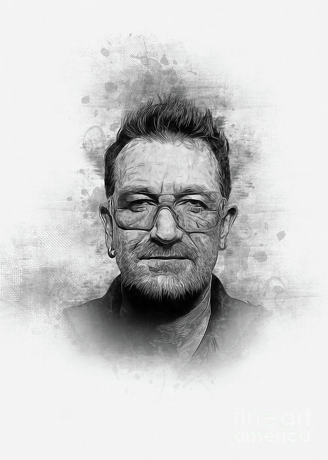 U2 Digital Art - Bono by Ian Mitchell