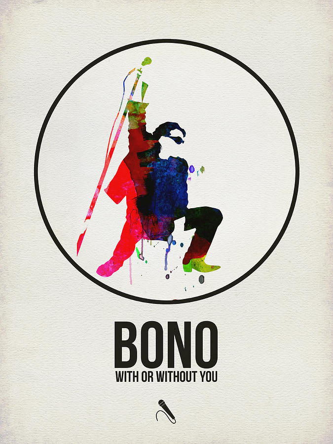 U2 Digital Art - Bono II by Naxart Studio
